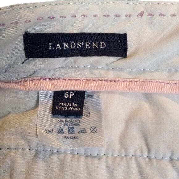 Lands End Size 6P Capri Pants Womens Denim Linen Blend Wide Leg - Picture 11 of 11